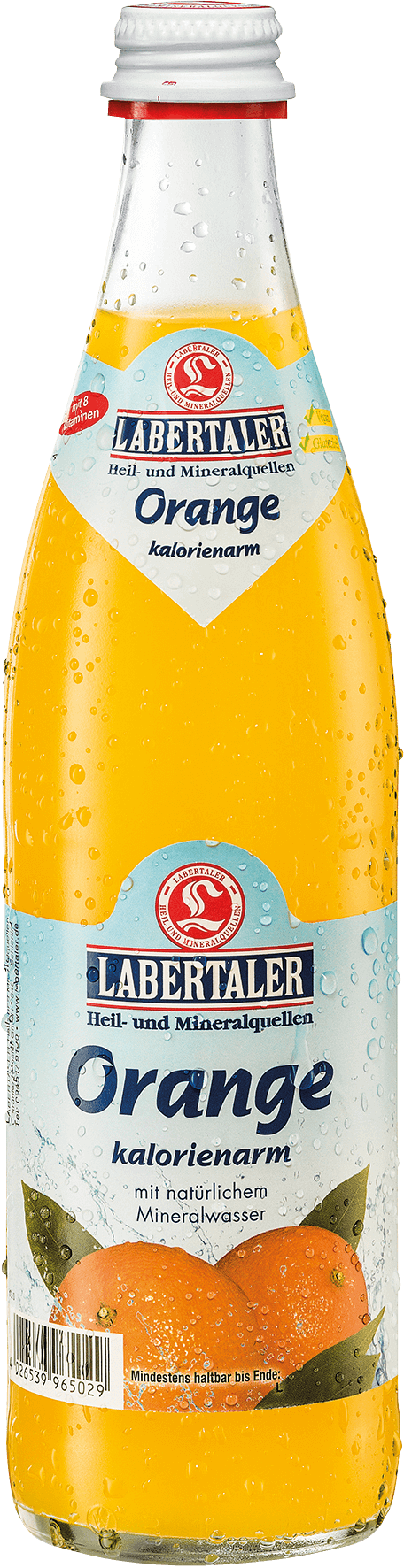Glasflasche Labertaler Orangen-Limonade kalorienarm 0,5l